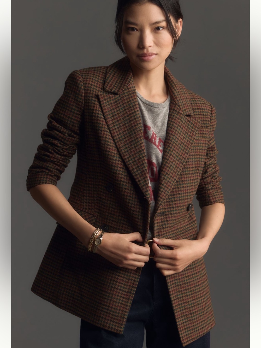 NWT Avec Les Filles Hourglass Double-Breasted Blazer size Large